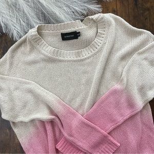 MINKPINK Pink Ombré Knit Sweater